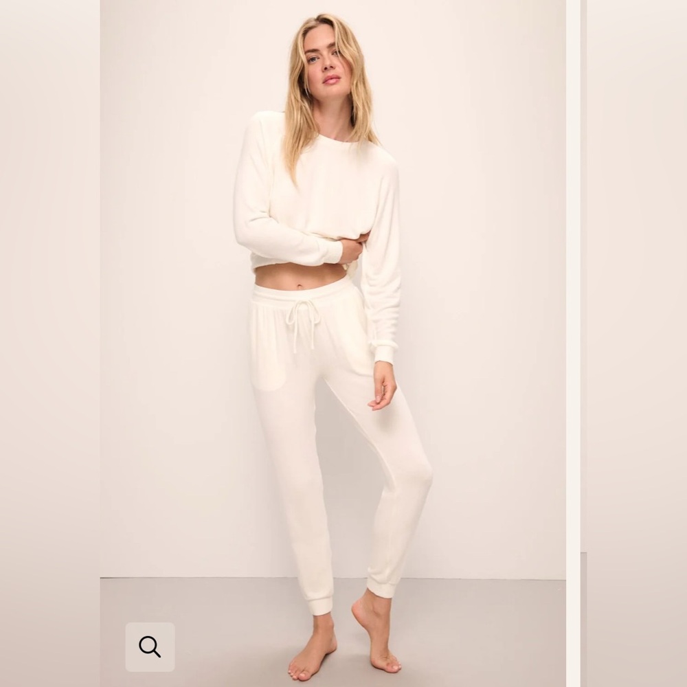 NWT Eberjey cozy time jogger in ivory size L